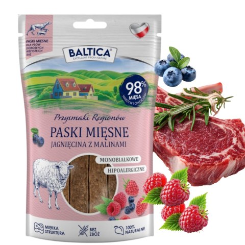 BALTICA PRZYSMAKI REGIONÓW Mięsne paski Jagnięcina z malinami 90g