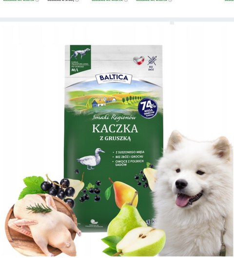 BALTICA Smaki Regionów ADULT Kaczka z gruszką M/L 3kg
