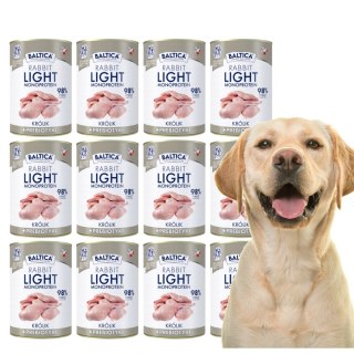 Baltica Królik Light monoproteinowa karma dla psów 12x400g