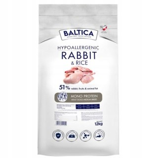 Baltica Nutraceutic Adult Królik z Ryżem M 12kg Hipoalergiczna Sucha Karma