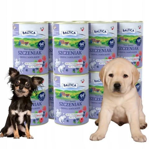 Baltica Szczeniak Indyk z królikiem 12 x 400g Karma mokra dla szczeniąt