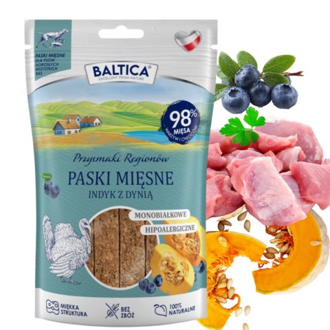 Baltica zestaw przysmaków 4x90g pies paski królik kaczka indyk jagnięcina