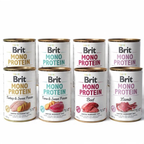 Brit Mono Protein MIX 8x400g Karma Mokra Monobiałkowa dla Psa Alergia