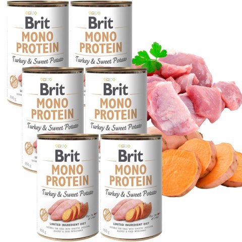 Brit Mono Protein Turkey & Sweet Potato 6x400 monobiałkowy indyk