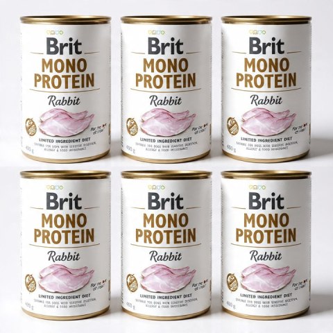 Brit mono protein Rabbit 6X 400g KRÓLIK MONOBIAŁKOWA KARMA
