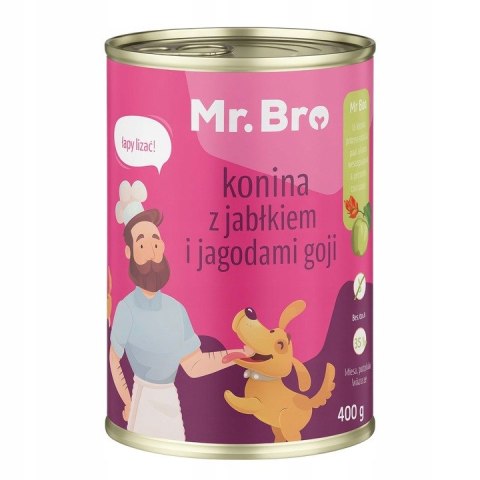 Mr. Bro Konina z Jabłkiem Goji 400g Karma Mokra dla Psa 93% Mięsa
