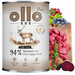 OLLO PLUS KOLAGEN - JELEŃ 400g - MONOBIAŁKOWA KARMA MOKRA DLA PSA