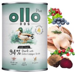 OLLO PLUS KOLAGEN - KACZKA 400g - MONOBIAŁKOWA KARMA MOKRA DLA PSA
