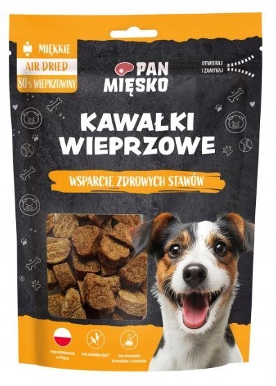 PAN MIĘSKO przysmak Kawałki Wieprzowe 80g smaczki dla psa na stawy