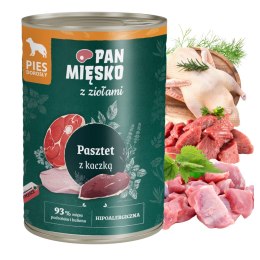 PAN MIĘSKO z ziołami Pasztet z kaczką 400g mokra karma dla psa