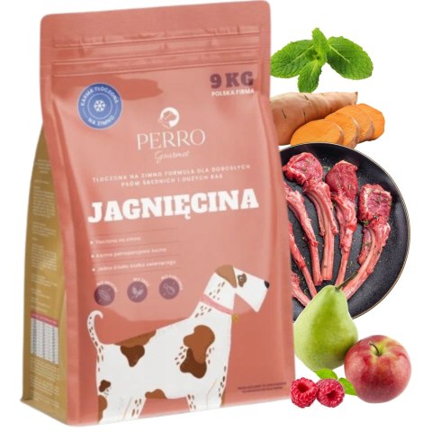 PERRO Gourmet Jagnięcina - formuła dla psów dorosłych średnich i dużych ras 9kg