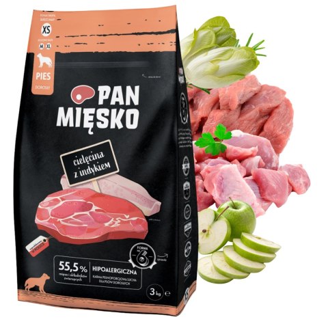Pan Mięsko Cielęcina z indykiem chrupki XS 9k GRATIS