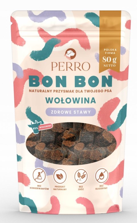 Perro BON BON Wołowina przysmaki dla psa 80g - zdrowe stawy