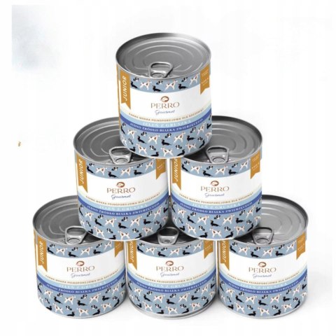 Perro Gourmet Monobiałkowa Karma Mokra Jeleń z Gruszką Junior 6x400g dla Ps