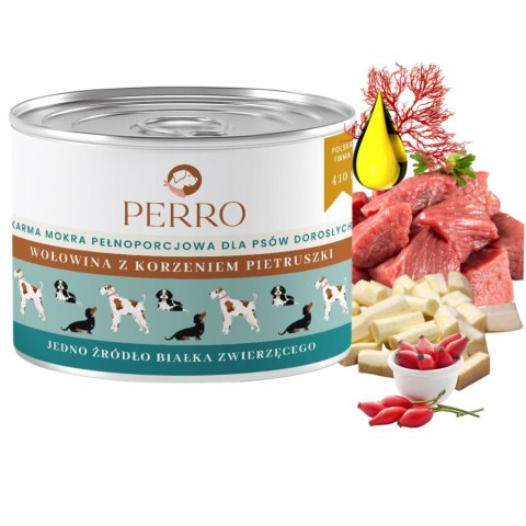 Perro Wołowina z KORZENIEM Pietruszki 410g dla Psa