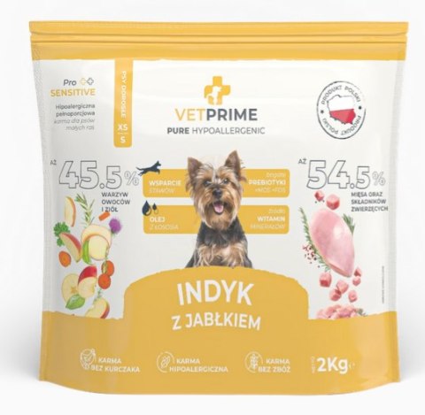 VETPRIME Indyk z Jabłkiem XS/S 2kg