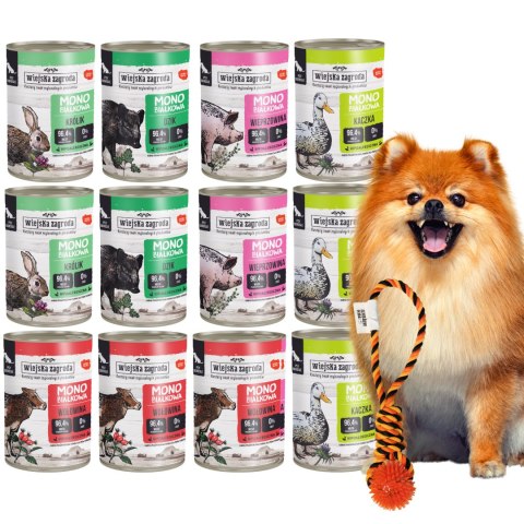 Wiejsjka Zagroda Mix MONO dla psa 12X400 z królikiem i bez kurczaka SZARPAK