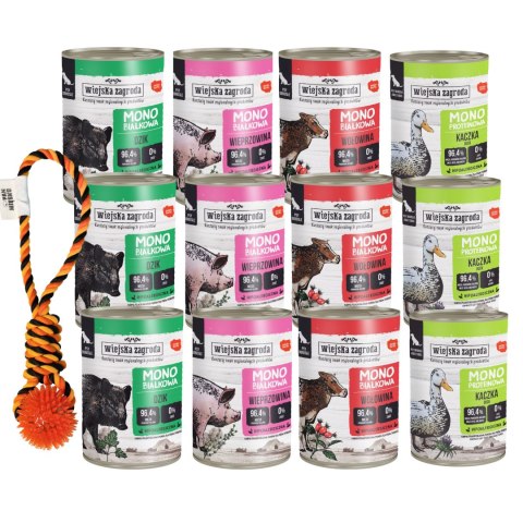 Wiejsjka Zagroda Mix MONO smaków dla psa dorosłego 12X400