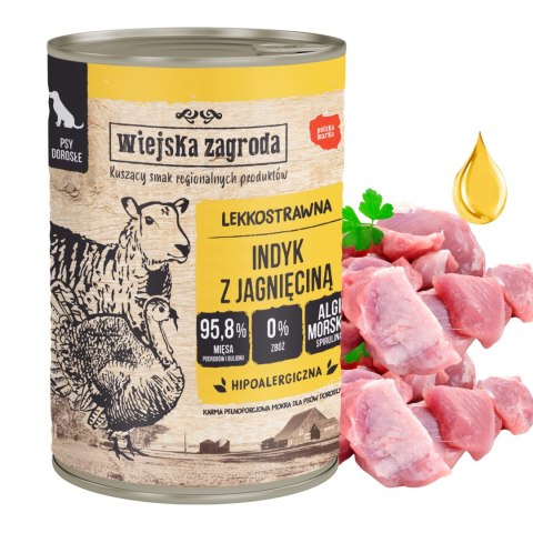 Wiejska Zagroda 400g indyk z jagnięciną puszka