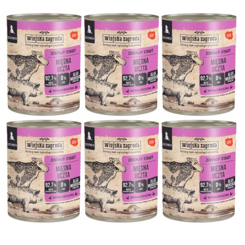 Wiejska Zagroda Karma Mokra dla Psa Mięsna Uczta Szczeniak 6x800g