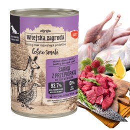 Wiejska Zagroda Leśne Smaki Sarna z przepióką 400g mokra karma dla psa