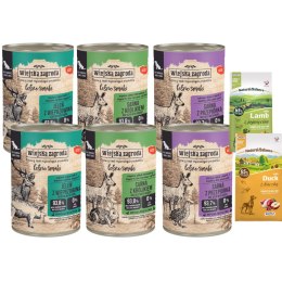 Wiejska Zagroda MIX SMAKÓW 6x400g Wywkintna Hipoalericzna Karma puszki