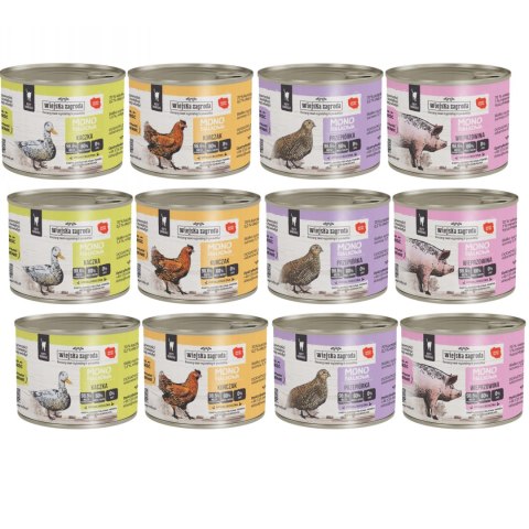 Wiejska Zagroda Zestaw dla kota 12x200 ulubione smaki monobiałkowa karma
