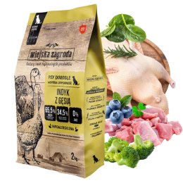 Wiejska Zagroda indyk z gęsią 2kg hipoalergiczna karma dla psa