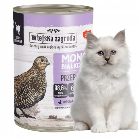 Wiejska Zagroda monobiałkowa PUSZKI dla kota mix SMAKÓW 6x400g