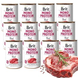 ZESTAW Brit Mono Protein Beef 12x400 g monobiałkowa wołowina dla psa