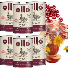 ZESTAW Ollo pure duck karma mokra kaczka 6X850 kg