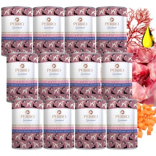 ZESTAW PERRO Gourmet Królik z marchewką dla psów dorosłych 12X400g
