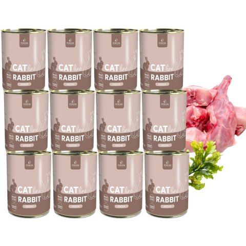 ZESTAW POKUSA CatLine karma mokra Rabbit / Królik 12X400g