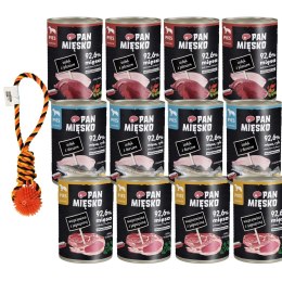 ZESTAW Pan Mięsko 12x400 Mix Smaków + zabawka