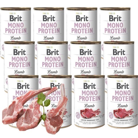 ZESTAW Puszki Brit Mono Protein Lamb zestaw 12x400g