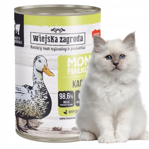 ZESTAW Wiejska Zagroda monobiałkowa kot PUSZKI dla kota mix SMAKÓW 6x400g