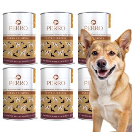Zestaw PERRO Indyk z cukinią dla psów dorosłych 6x400 g