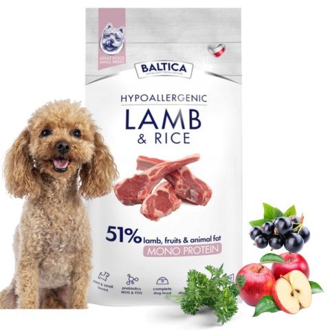 BALTICA ADULT Lamb & rice / Jagnięcina z ryżem S 3kg