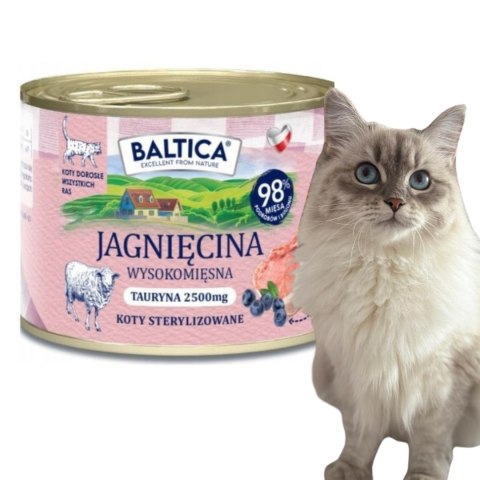 BALTICA Karma Mokra dla Kota Jagnięcina 12x185g