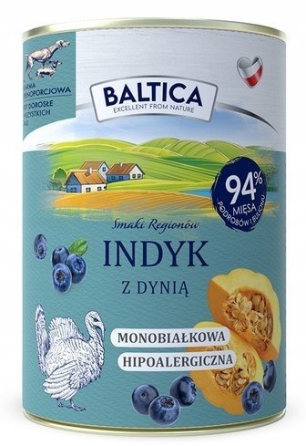 BALTICA MOKRA KARMA ZESTAW SMAKÓW 4X400 indyk wieprzowina DZIK wołowina