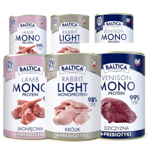 BALTICA NUTRA 6X400 LIGHT KRÓLIK JAGNIĘCINA DZICZYZNA