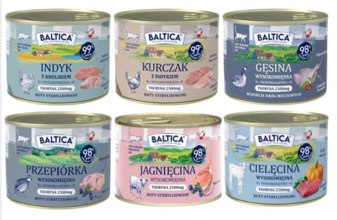 BALTICA Pakiet próbny dla kota 6x185g MIX SMAKÓW 99% Mięsa HIT karma