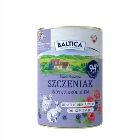 BALTICA SZCZENIAK INDYK Z KRÓLIKIEM JAGNIĘCINA Z CIELĘCINĄ 6X400 MIX