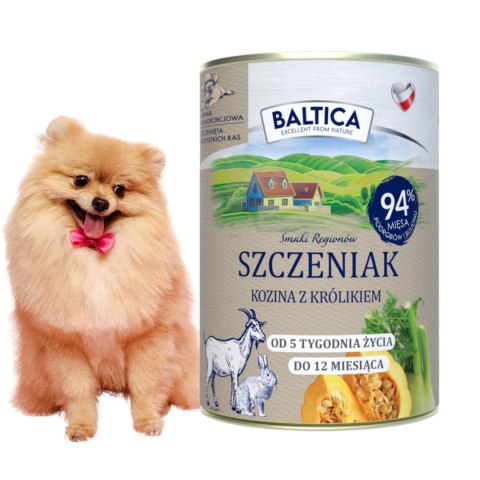 BALTICA Szczeniak Kozina z królikiem 6X400g karma mokra dla szczeniąt