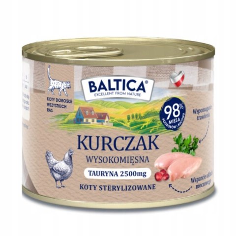 Baltica, Karma mokra dla kota Kurczak, puszka 6x185g