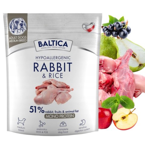Baltica Nutraceutic Rabbit&Rice 1 kg Hypoallergenic KRÓLIK