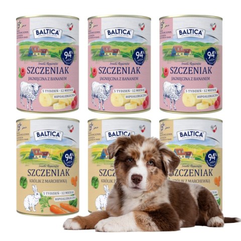 Baltica mokra karma dla szczeniaka, JAGNIĘCINA królik z marchewką 400g