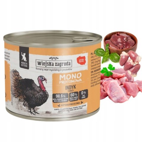 Country of Animals Cat Kittens Wet Food Monoprotein Turkey 200g