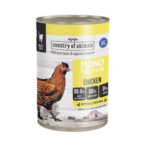 Country of Animals Cat Wet Food Monoprotein Chicken 400g
