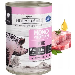 Country of Animals Cat Wet Food Monoprotein Pork 400g